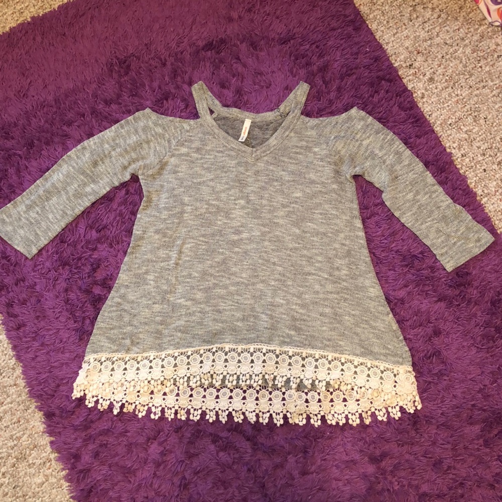 Cold shoulder sweater